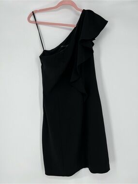 White House Black Market‎ Black One-Shoulder Ruffle Dress